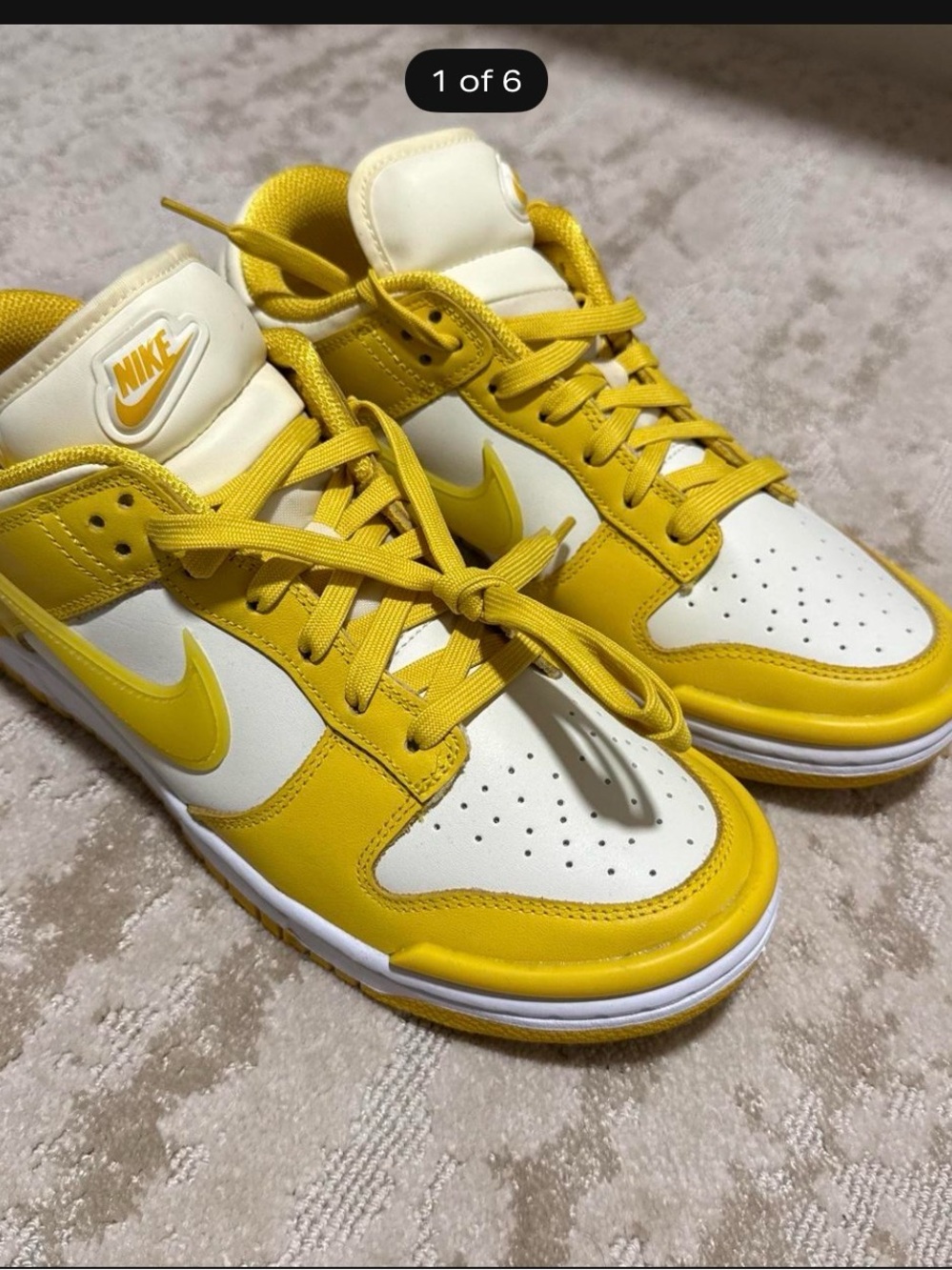 Nike Yellow & White Low-Top Dunks